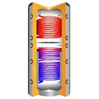 Juratherm Hochleistungs-Pufferspeicher mit Schichtladesystem und 2 Wärmetauschern JPSLRR 1500