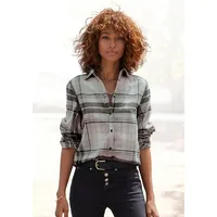 Buffalo Hemdbluse Damen grau-schwarz kariert Gr.36