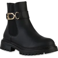 VAN HILL Biker Boots in Schwarz