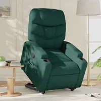 VidaXL Relaxsessel mit Aufstehhilfe Dunkelgrün Stoff