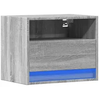 VidaXL Wand-Nachttisch mit LED-Leuchten Grau Sonoma
