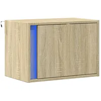 VidaXL Nachttisch Wand-Nachttisch mit LED-Leuchten Sonoma-Eiche (1-St)