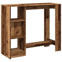 VidaXL Bartisch mit Regal Altholz-Optik 124x46x103,5 cm Holzwerkstoff