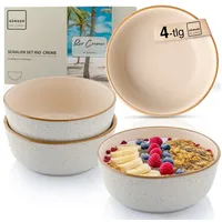 Sänger Rio Creme| Steingut Schüssel Set 4 teilig, Müslischalen