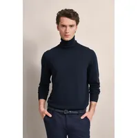 Bugatti Rollkragenpullover aus 100 % Merinowolle Gr. XXL, marine,