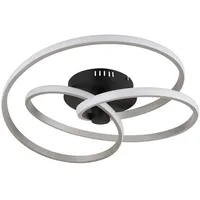 GLOBO LED Deckenleuchte schwarz silber Designleuchte geschwungen Deckenlampe Modern,