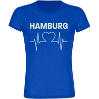 Multifanshop Damen T-Shirt - Hamburg - Herzschlag - Druck