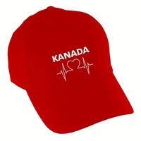 Multifanshop Baseballcap - Kanada - Herzschlag - Druck weiß