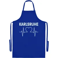 Multifanshop Grillschürze - Karlsruhe - Herzschlag - Druck weiß