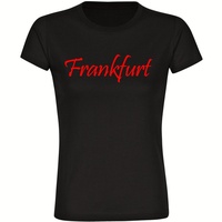Multifanshop Damen T-Shirt - Frankfurt - Schriftzug - Druck