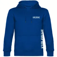 Multifanshop Hoodie Karlsruhe Druck Weiß Blau XL