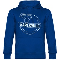 Multifanshop Kapuzensweatshirt Karlsruhe - Meine Fankurve - Blau XXL