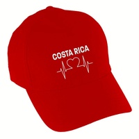 Multifanshop Baseballcap - Costa Rica - Herzschlag - Druck