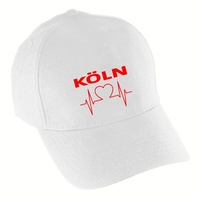 Multifanshop Baseballcap - Köln - Herzschlag - Druck rot