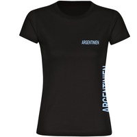 Multifanshop Damen T-Shirt - Argentinien - Brust & Seite