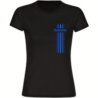 Multifanshop Damen T-Shirt - Europa - Streifen - Druck