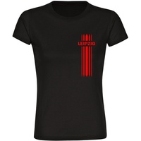 Multifanshop Damen T-Shirt - Leipzig - Streifen - Druck