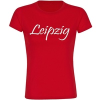 Multifanshop Damen T-Shirt - Leipzig - Schriftzug - Druck