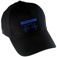 Multifanshop Baseballcap - Bochum - Herzschlag - Druck blau