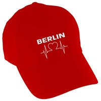 Multifanshop Baseballcap - Berlin rot - Herzschlag - Druck