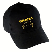 Multifanshop Baseballcap - Ghana - Herzschlag - Druck gelb