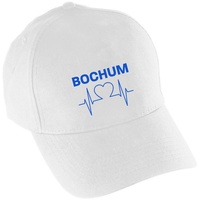 Multifanshop Baseballcap - Bochum - Herzschlag - Druck blau