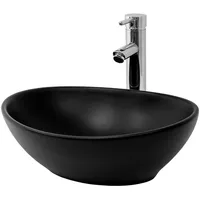 ML-Design Waschbecken Keramik Schwarz Matt 41x33,5x14,5cm, Aufsatzwaschbecken,