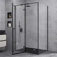 SoGood doporro Duschkabine Duschabtrennung 90x120x195cm Eckdusche schwarz ESG-Sicherheitsglas Klarglas