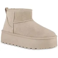 VAN HILL Plateau Boots in Beige