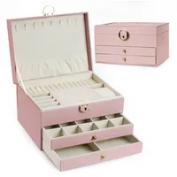 ADEL DREAM AdelDream Schmuckkasten dreistöckige Schmuckbox Schmuckschatulle mit linearem