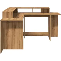 VidaXL LED-Schreibtisch Artisan-Eiche 152x152x91 Holzwerkstoff
