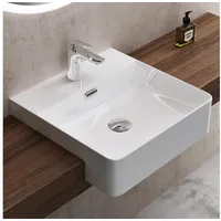 SoGood - doporro® Einbauwashbecken Keramik Waschbecken Handwaschbecken Eckig Waschtisch