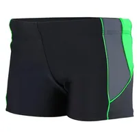 Aquarti Jungen Kurze Badehose mit Einsätzen Seitlich, Farbe: Schwarz/Graphit/Grün,