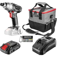 Graphite Energy+ Set: Akkuschrauber, 2,0 Ah Akku, Ladegerät, Elektrowerkzeugtasche,