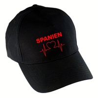 Multifanshop Baseballcap - Spanien - Herzschlag - Druck rot