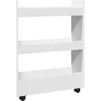 VidaXL Aufbewahrungswagen 3 Etagen Weiß Holzwerkstoff