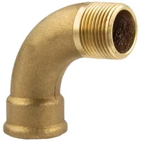 BEVO Messing Bogen 90° Lang, Innengewinde Rp x Außengewinde