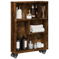 VidaXL Aufbewahrungswagen Schmal Räuchereiche 48x13x68cm Holzwerkstoff