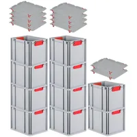 Proregal 10x Eurobox NextGen Color mit Auflagedeckel & Schiebeschnappverschlüsse