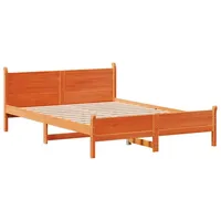 VidaXL Massivholzbett ohne Matratze Wachsbraun 120x200 cm Kiefernholz
