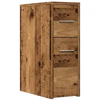 VidaXL Badschrank Schmal mit Rollen Altholz-Optik Holzwerkstoff