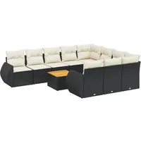 VidaXL Garten-Sofagarnitur 11-tlg. schwarz