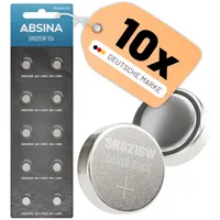 Absina SR621SW Uhrenbatterie 1,55V Silberoxid 10er Pack - Knopfzelle