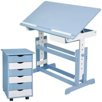 Tectake tectake® Schreibtisch, und Rollcontainer mit 6 Schubladen, Tischplatte