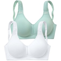 PETITE FLEUR T-Shirt-BH Damen mint+weiß Gr.100D