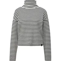 S.Oliver Rollkragenpullover mit Rippstruktur, Damen, schwarz|weiß, 46