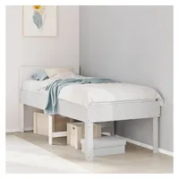 VidaXL Massivholzbett ohne Matratze Weiß 80x200 cm Kiefernholz