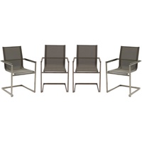 Garden Pleasure 4x Gartensessel Freischwinger Gartenstuhl Metall Campingstuhl Hochlehner