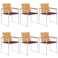 VidaXL Gartenstühle 8 Stk. mit Kissen Massivholz Teak