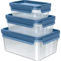 Emsa Clip & Close Eco Frischhaltedosen-Set, 3-tlg., 0,55/1,0/2,2 L,